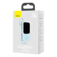 УМБ Baseus Q Pow Pro 10000mAh 20W 5A з технологією QC3.0+PD3.0 та iP кабелем 20W Блакитний