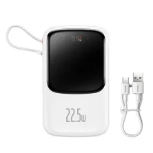УМБ Baseus Q Pow Pro 10000mAh 22.5W 5A з технологією QC3.0+PD3.0 та Type-C кабелем 22.5W Білий