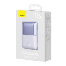 УМБ Baseus Bipow Pro Digital Display 20000mAh 22.5W 5A з технологією QC3.0+PD3.0 2USB+Type-C + Кабель USB to Type-C Фіолетовий