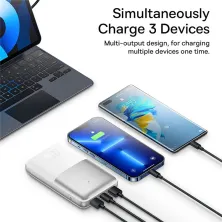 УМБ Baseus Bipow Pro Digital Display 20000mAh 22.5W 5A з технологією QC3.0+PD3.0 2USB+Type-C + Кабель USB to Type-C Білий