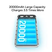 УМБ Baseus Bipow Pro Digital Display 20000mAh 22.5W 5A з технологією QC3.0+PD3.0 2USB+Type-C + Кабель USB to Type-C Білий