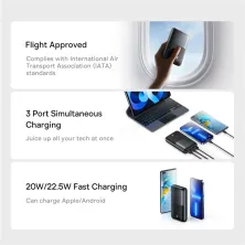 УМБ Baseus Bipow Pro Digital Display 20000mAh 22.5W 5A з технологією QC3.0+PD3.0 2USB+Type-C + Кабель USB to Type-C Чорний
