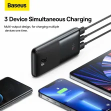 УМБ Baseus Bipow Pro Digital Display 10000mAh 20W 3A з технологією QC3.0+PD3.0 2USB+Type-C + Кабель USB to Type-C Чорний