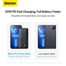 УМБ Baseus Bipow Pro Digital Display 10000mAh 20W 3A з технологією QC3.0+PD3.0 2USB+Type-C + Кабель USB to Type-C Чорний