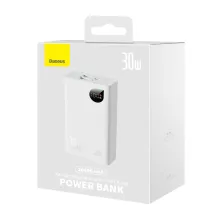 УМБ Baseus Adaman2 Digital Display 20000mAh 30W 5A з технологією QC3.0+PD3.0 VOOC 2USB+Type-C + Кабель USB to Type-C Білий