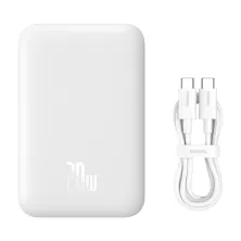 УМБ Baseus Magnetic Wireless 2in1 6000mAh 20W 2.4A QC3.0+PD3.0 з Бездротовою зарядкою Qi 15W Білий