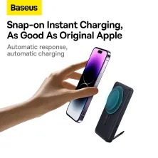 УМБ Baseus Magnetic Bracket 3in1 10000mAh 20W 3A QC3.0+PD3.0 с Беспроводной зарядкой Qi 15W Синий