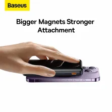 УМБ Baseus Magnetic Bracket 3in1 10000mAh 20W 3A QC3.0+PD3.0 с Беспроводной зарядкой Qi 15W Синий