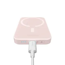 УМБ Baseus Magnetic Wireless 2in1 6000mAh 20W 2.4A QC3.0+PD3.0 с Беспроводной зарядкой Qi 15W Розовый