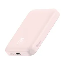 УМБ Baseus Magnetic Wireless 2in1 6000mAh 20W 2.4A QC3.0+PD3.0 з Бездротовою зарядкою Qi 15W Рожевий