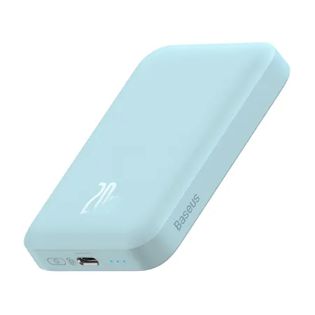 УМБ Baseus Magnetic Wireless 2in1 6000mAh 20W 2.4A QC3.0+PD3.0 з Бездротовою зарядкою Qi 15W Блакитний