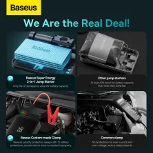 Пускозарядний пристрій Бустер Baseus Super Energy 2in1 12V 8000mAh 1000A з функцією Павербанка 5V/3A і Компресора Чорний