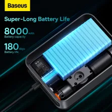 Пускозарядний пристрій Бустер Baseus Super Energy 2in1 12V 8000mAh 1000A з функцією Павербанка 5V/3A і Компресора Чорний