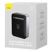 Пускозарядний пристрій Бустер Baseus Super Energy 2in1 12V 8000mAh 1000A з функцією Павербанка 5V/3A і Компресора Чорний