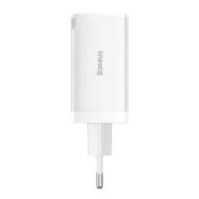 Мережевий зарядний пристрій Baseus GaN5 Pro Fast Charger QC4.0+PD3.0 65W USB+2Type-C 3A + кабель Baseus Type-C to Type-C 100W 20V/5A 1м Білий