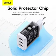 Мережевий зарядний пристрій Baseus Compact Charger 3USB 3.4A 17W Білий