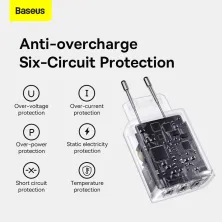 Мережевий зарядний пристрій Baseus Compact Charger 3USB 3.4A 17W Білий