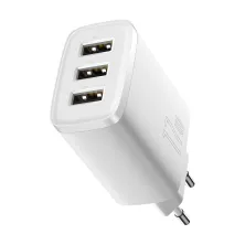 Мережевий зарядний пристрій Baseus Compact Charger 3USB 3.4A 17W Білий