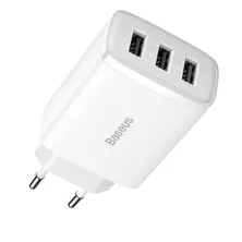 Мережевий зарядний пристрій Baseus Compact Charger 3USB 3.4A 17W Білий