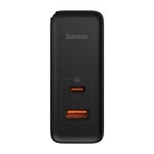 Мережевий зарядний пристрій Baseus GaN5 Pro Fast Charger QC4.0+PD3.0 100W USB+Type-C 5A + кабель Baseus Type-C to Type-C 100W 20V/5A 1м Чорний
