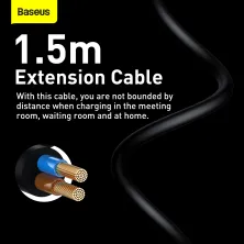 Мережевий зарядний пристрій Baseus GaN3 Pro Desktop Fast Charger QC4.0+PD3.0 100W 2USB+2Type-C 5A + кабель Baseus Type-C to Type-C 100W 20V/5A 1м Чорний