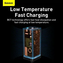 Мережевий зарядний пристрій Baseus GaN3 Pro Desktop Fast Charger QC4.0+PD3.0 100W 2USB+2Type-C 5A + кабель Baseus Type-C to Type-C 100W 20V/5A 1м Чорний