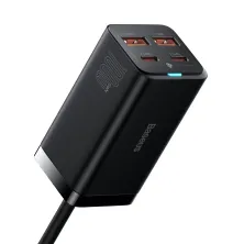 Мережевий зарядний пристрій Baseus GaN3 Pro Desktop Fast Charger QC4.0+PD3.0 100W 2USB+2Type-C 5A + кабель Baseus Type-C to Type-C 100W 20V/5A 1м Чорний