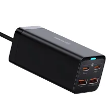 Мережевий зарядний пристрій Baseus GaN3 Pro Desktop Fast Charger QC4.0+PD3.0 100W 2USB+2Type-C 5A + кабель Baseus Type-C to Type-C 100W 20V/5A 1м Чорний
