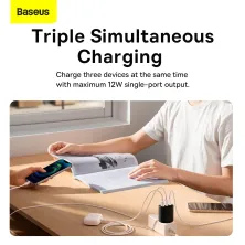 Мережевий зарядний пристрій Baseus Compact Charger 3USB 3.4A 17W Чорний