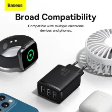 Мережевий зарядний пристрій Baseus Compact Charger 3USB 3.4A 17W Чорний