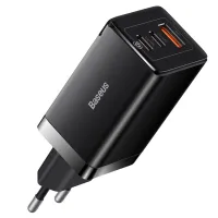 Мережевий зарядний пристрій Baseus GaN5 Pro Fast Charger QC4.0+PD3.0 65W USB+2Type-C 3A + кабель Baseus Type-C to Type-C 100W 20V/5A 1м Чорний