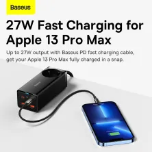 Сетевое зарядное устройство Baseus GaN3 Pro PowerStrip Fast Charger QC4.0+PD3.0 100W AC+2USB+2Type-C 5A + кабель Baseus Type-C to Type-C 100W 20V/5A 1м Черный
