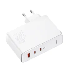 Сетевое зарядное устройство Baseus GaN5 Pro Fast Charger QC4.0+PD3.1 140W USB+2Type-C 5A + кабель Baseus Type-C to Type-C 240W 48V/5A 1м Белый