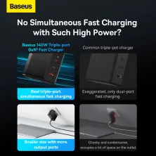 Сетевое зарядное устройство Baseus GaN5 Pro Fast Charger QC4.0+PD3.1 140W USB+2Type-C 5A + кабель Baseus Type-C to Type-C 240W 48V/5A 1м Черный
