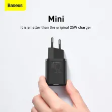 Мережевий зарядний пристрій Baseus Super Si Quick Charger 1C QC3.0+PD3.0 25W Type-C 3A Чорний