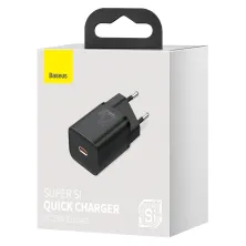 Мережевий зарядний пристрій Baseus Super Si Quick Charger 1C QC3.0+PD3.0 25W Type-C 3A Чорний