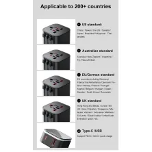 Мережевий зарядний пристрій Baseus Removable 2in1 Universal Travel Adapter QC3.0+PD3.0 18W USB+Type-C 3A Універсальний Чорний