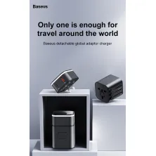 Мережевий зарядний пристрій Baseus Removable 2in1 Universal Travel Adapter QC3.0+PD3.0 18W USB+Type-C 3A Універсальний Чорний