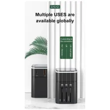Мережевий зарядний пристрій Baseus Removable 2in1 Universal Travel Adapter QC3.0+PD3.0 18W USB+Type-C 3A Універсальний Чорний