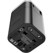 Мережевий зарядний пристрій Baseus Removable 2in1 Universal Travel Adapter QC3.0+PD3.0 18W USB+Type-C 3A Універсальний Чорний