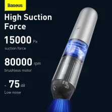 Акумуляторний пилосос Baseus A3 Car Vacuum Cleaner 135 Вт 15000 Па Сріблястий