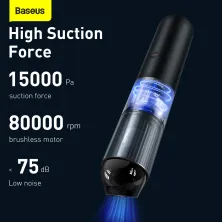 Акумуляторний пилосос Baseus A3 Car Vacuum Cleaner 135 Вт 15000 Па Сірий