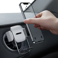 Автодержатель для телефона Baseus Easy Control Clamp Air Outlet Version в круглый воздуховод Серебристый