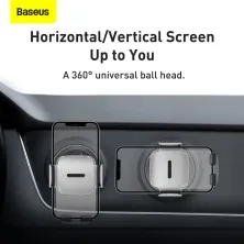 Автодержатель для телефона Baseus Easy Control Clamp Air Outlet Version в круглый воздуховод Серебристый