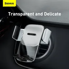 Автодержатель для телефона Baseus Easy Control Clamp Air Outlet Version в круглый воздуховод Серебристый