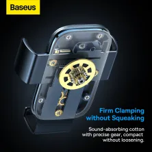 Автодержатель для телефона Baseus Metal Age2 Gravity в круглый воздуховод Серый