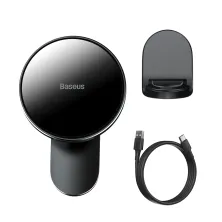 Беспроводное автомобильное зарядное устройство Baseus Big Energy Car Mount Wireless Charger с функцей MagSafe и технологией Qi 15W Черный