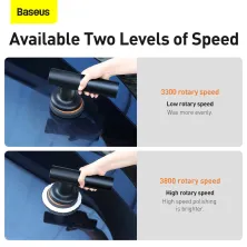 Аккумуляторная полировальная машинка для автомобиля Baseus New Power Cordless Electric Polisher 30 Вт 45 минут 3 насадки Черный