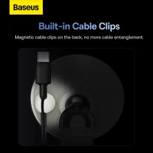 Автотримач для телефону магнітний Baseus C01 Magnetic Air Outlet в повітропровід з тримачем для кабелю Білий