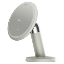 Автотримач для телефону магнітний Baseus C01 Magnetic Stick-on Version на торпедо з тримачем для кабелю Білий